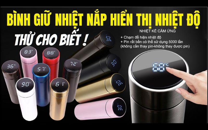 Bình giữ nhiệt nắp nhiệt kế