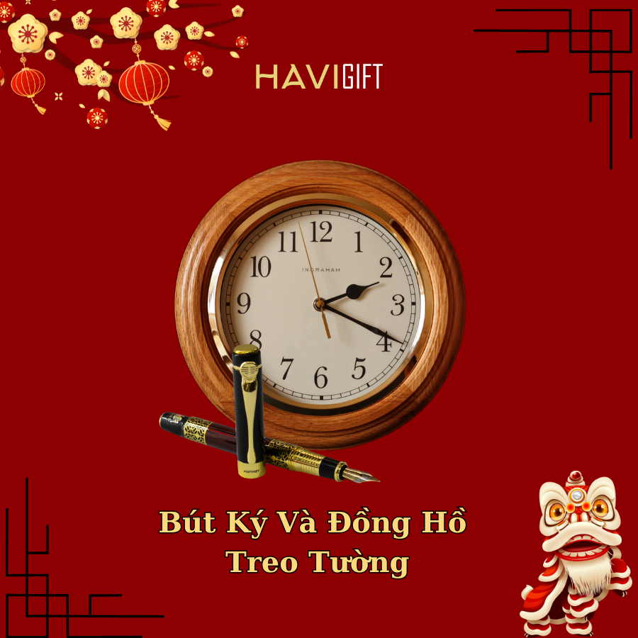 Bút Ký và Đồng hồ treo tường