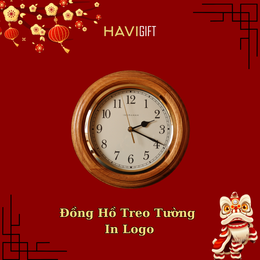 Đồng Hồ Treo Tường In Logo