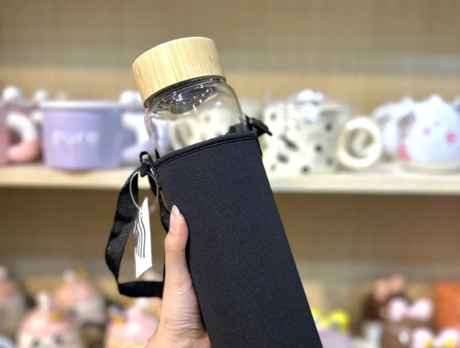 Bình giữ nhiệt thủy tinh nắp gỗ cao cấp